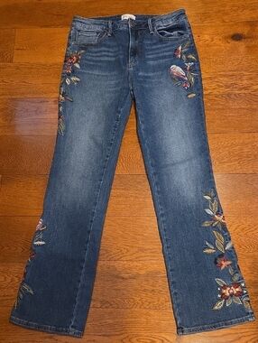 Sundance Driftwood Kelly Winterbird Embroidered Bootcut Jeans 29